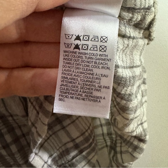 🤍 Lucky Brand Grey Plaid Button Front Shirt, Women’s Small, Cotton Blend - Picture 5 of 8